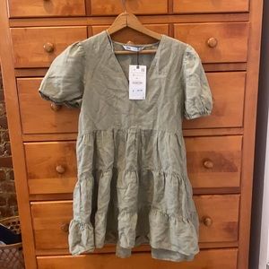 NEW Zara linen tiered dress